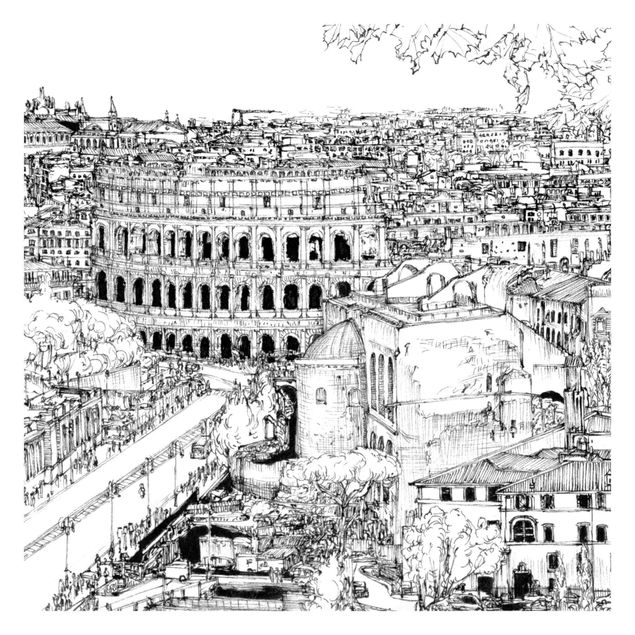 Peel and stick wallpaper City Study - Rome