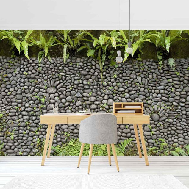 Wallpapers modern Stone Wall With Plants