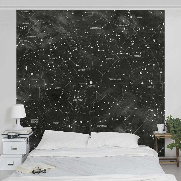 Contemporary wallpaper Map Of Constellations Blackboard Look