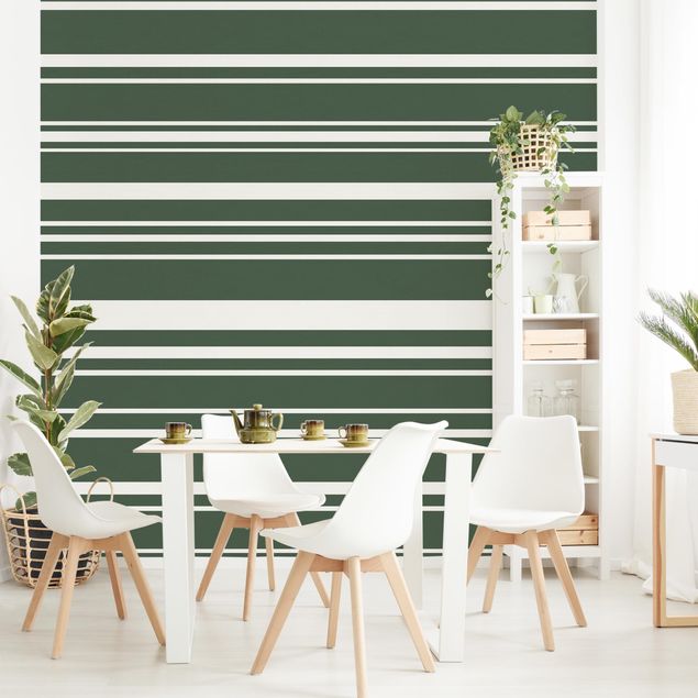 Modern wallpaper designs Stripes On Green Backdrop