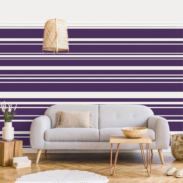Kitchen Stripes On Purple Backdrop