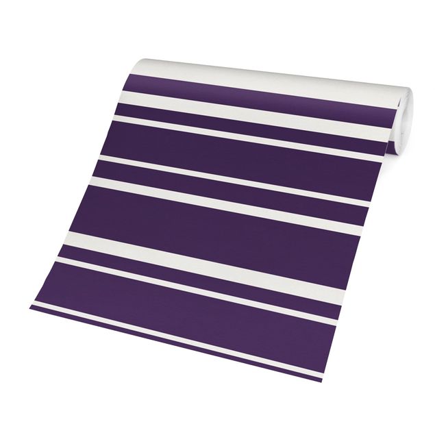 Peel and stick wallpaper Stripes On Purple Backdrop