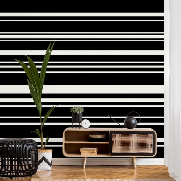 Horizontal striped wallpaper Stripes On Black Backdrop