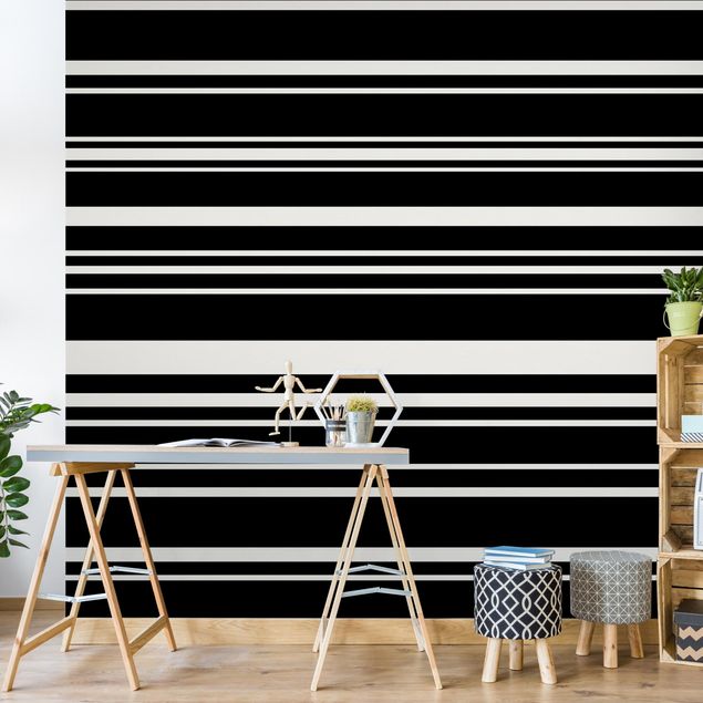 Contemporary wallpaper Stripes On Black Backdrop