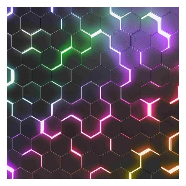 Wallpapers black Hexagonal Pattern With Neon Light