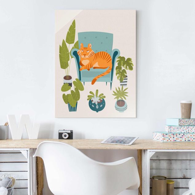 Cat wall art Domestic Mini Tiger Illustration