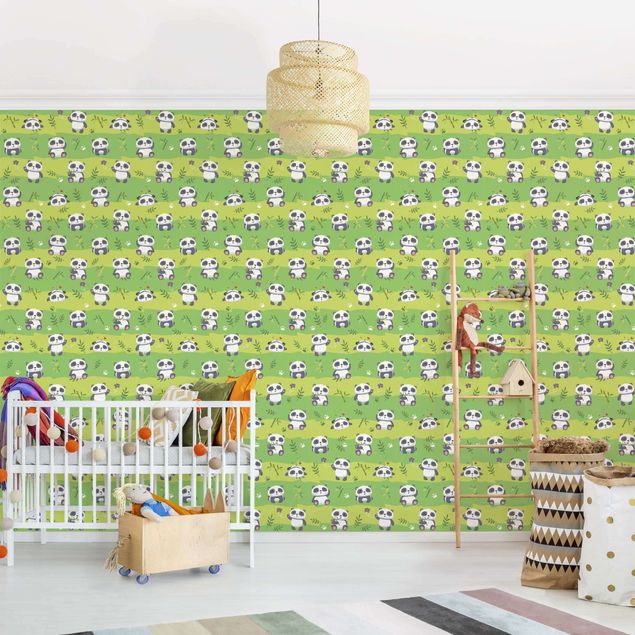 Aesthetic butterfly wallpaper Cute Panda Bears Wallpaper Green