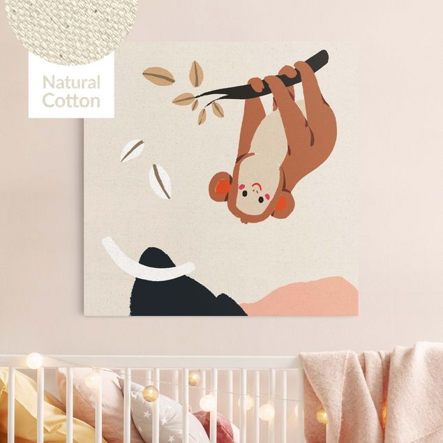 Nursery decoration Cute Animal Illustration - Monkey
