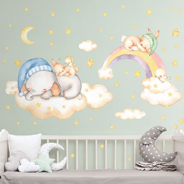 Wall stickers elefant Sweet Dreams Clouds Stars Set