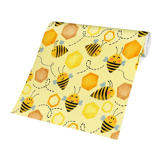Wallpapers yellow Sweet Honey With Bees Illustration