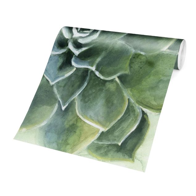 Adhesive wallpaper Succulent Plant Watercolour Dark
