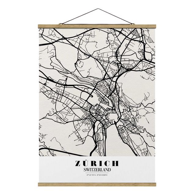 Prints maps Zurich City Map - Classic