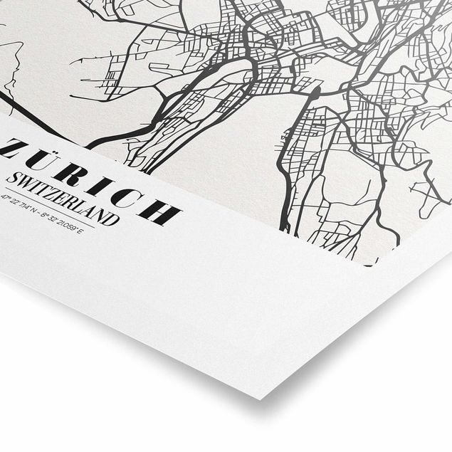 Prints Zurich City Map - Classic