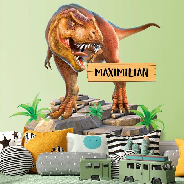 Dino wall stickers T-Rex with desired text
