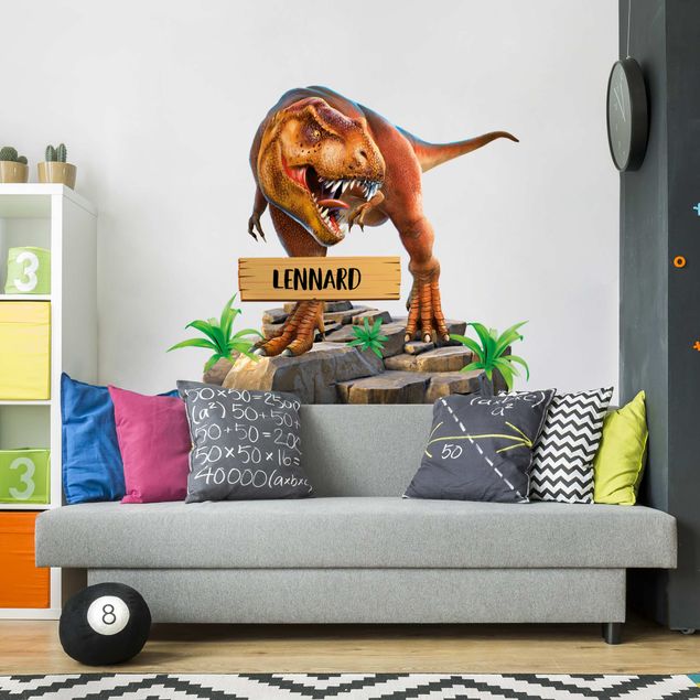 Wall decal T-Rex with desired text
