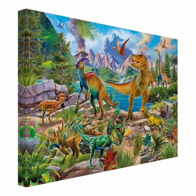 Animal canvas T-Rex And Parasaurolophus