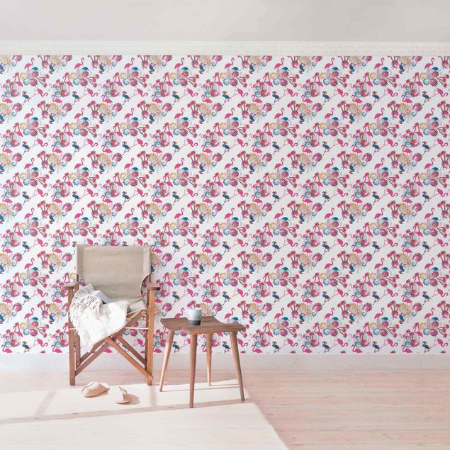 Contemporary wallpaper Dance Of The Flamingos