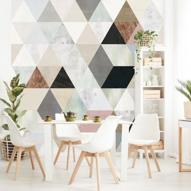 Wallpapers geometric Watercolour Mosaic With Triangles I