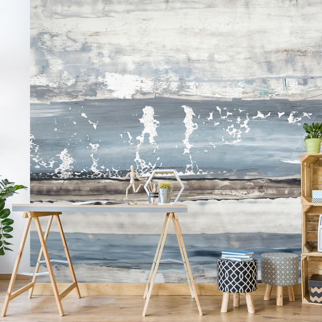 blue wall mural Icy Horizont I