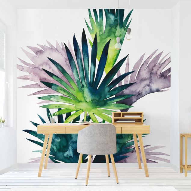 Floral wallpaper Exotic Foliage - Fan Palm