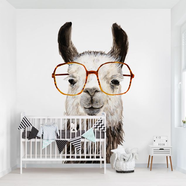 Modern wallpaper designs Hip Lama With Glasses IV