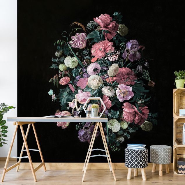 Modern wallpaper designs Jan Davidsz De Heem - Dark Flower Bouquet