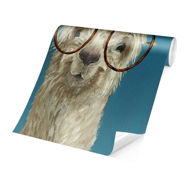 Blue wallpaper Lama With Glasses I