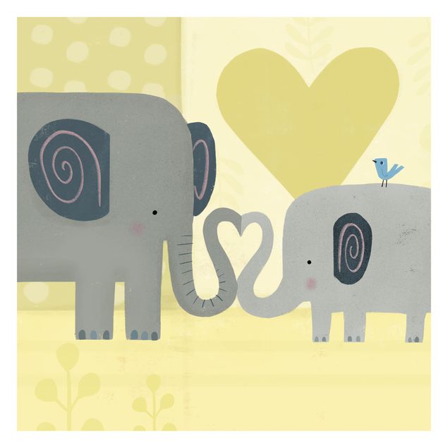 Peel and stick wallpaper Mum And I - Elephants