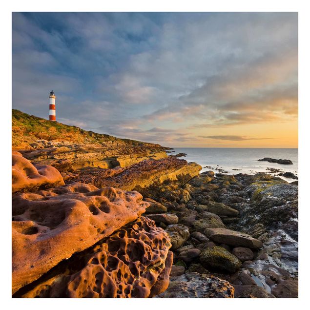 Wallpaper beach Tarbat Ness Lighthouse And Sunset At The Ocean