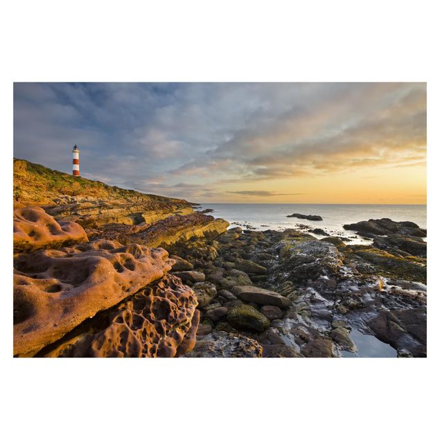 Wallpaper beach Tarbat Ness Ocean & Lighthouse At Sunset