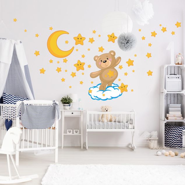 Animal wall decals Teddy star time set