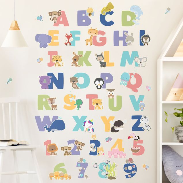 Kids room decor Animal alphabet set