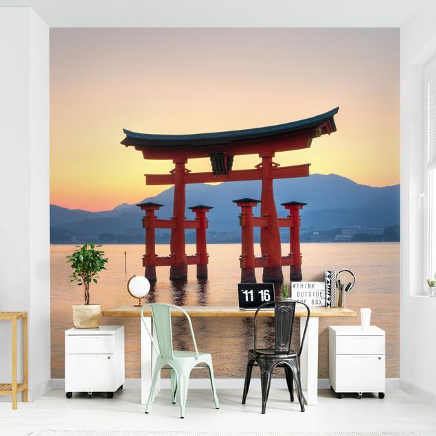 Beautiful sunset wallpaper Torii At Itsukushima