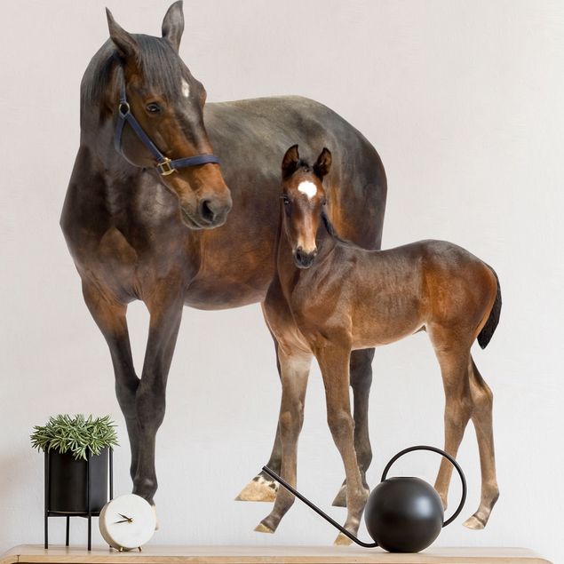 Nursery decoration Trakehnerstute & Foal