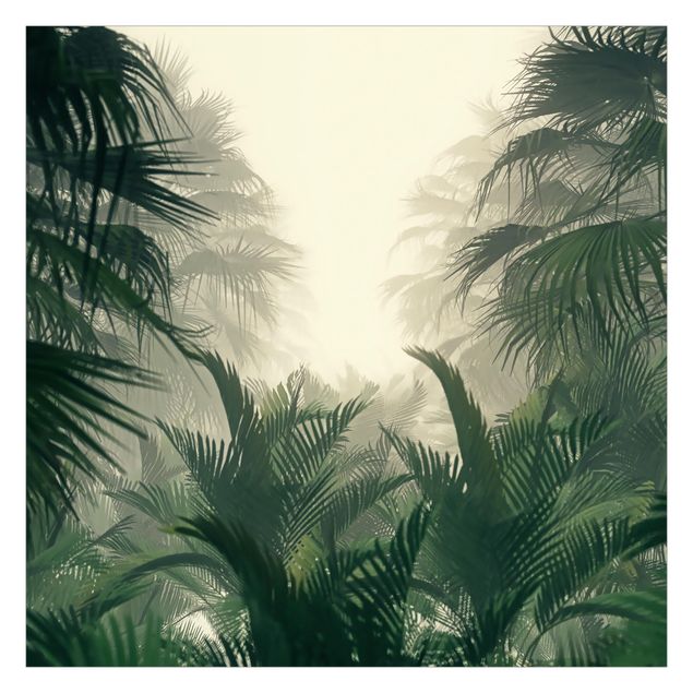 Peel and stick wallpaper Tropical Plants In Fog