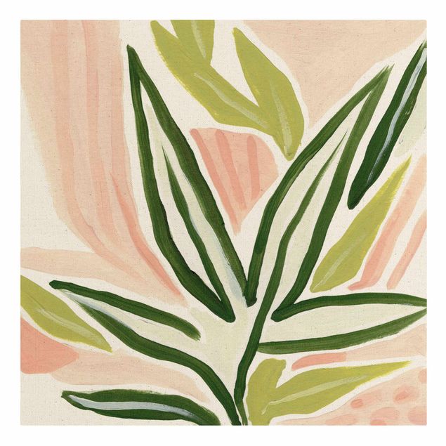 Pink wall art Tropical Leaves Pastel