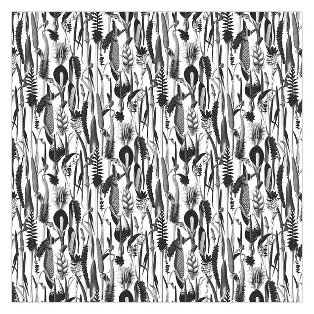 Walpaper - Tropical Luxury Pattern Black And White