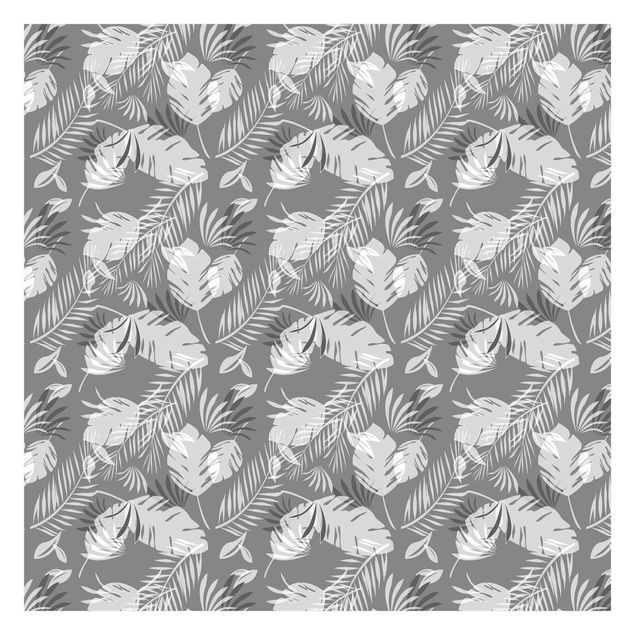 Adhesive wallpaper Tropical Outlines Pattern In Grey