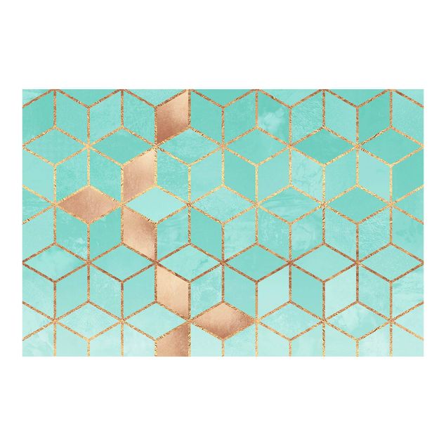 Wallpapers turquoise Turquoise White Golden Geometry