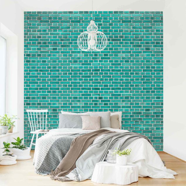 Wallpapers brick Turquoise Brick Wall