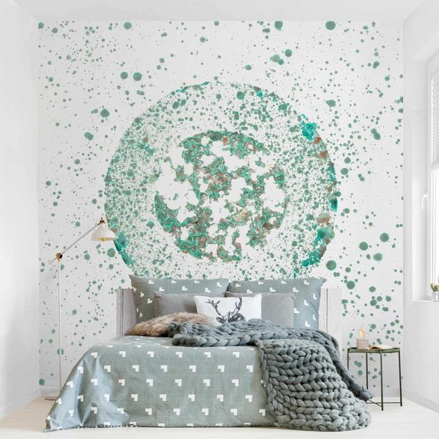 Modern wallpaper designs Turquoise Microcosm