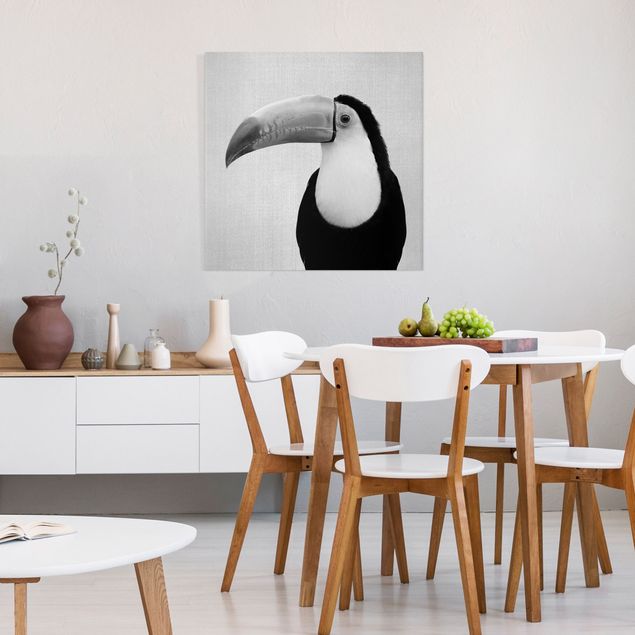 Wall art black and white Toucan Torben Black And White