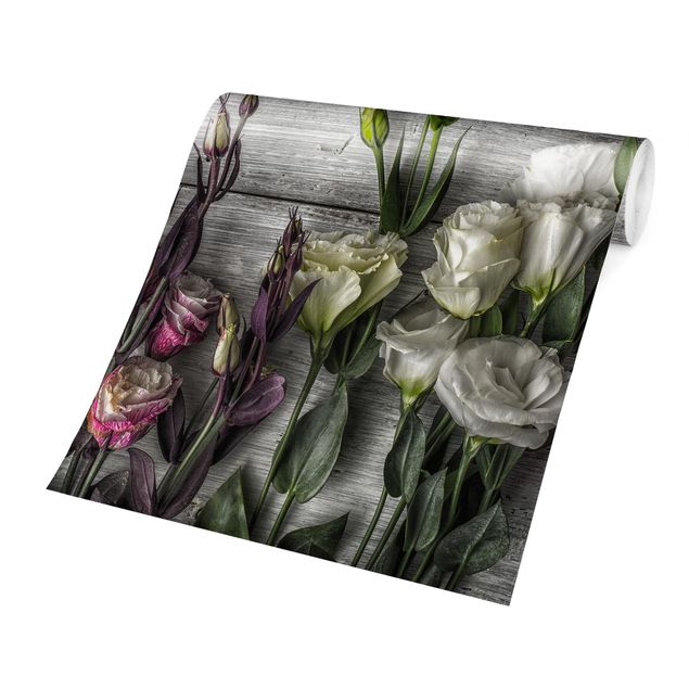 Modern wallpaper designs Tulip Rose Shabby Wood Look