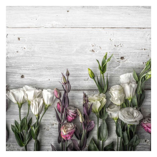 Wallpapers grey Tulip Rose Shabby Wood Look