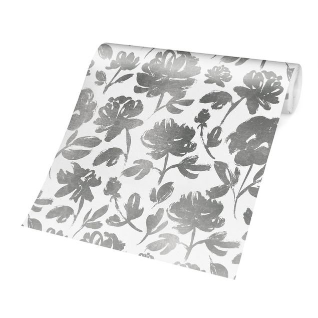 Wallpapers patterns Ink Drawing Silver Roses