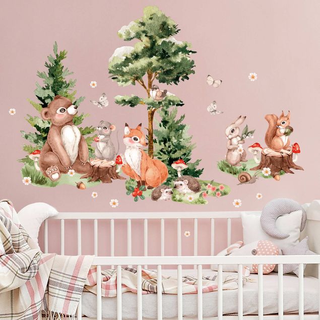 Wall stickers butterfly Gathering Of Forest Animals