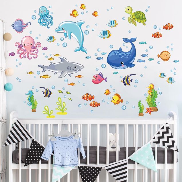 Nursery decoration Underwater world - fish set