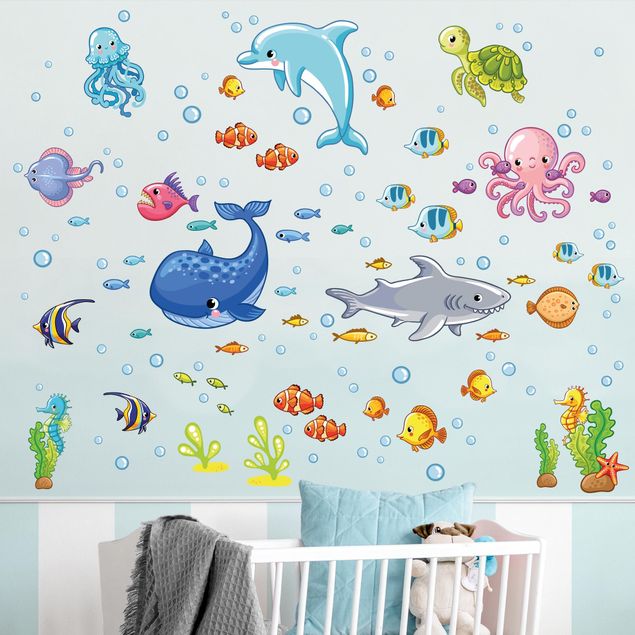 Aquarium wall stickers Underwater world - fish set