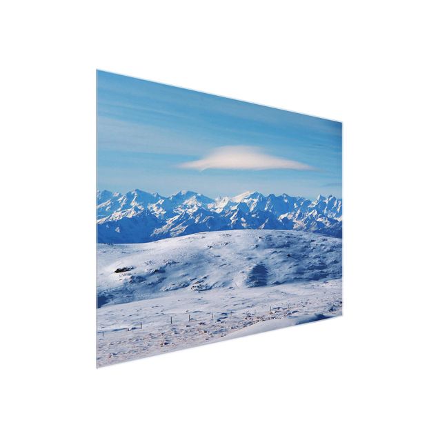Mountain art prints Snowy Mountain Landscape