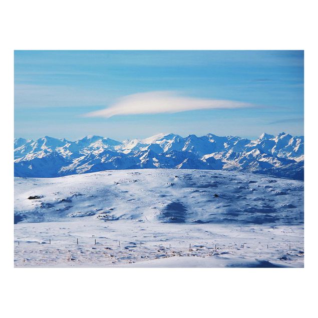 Glass prints landscape Snowy Mountain Landscape